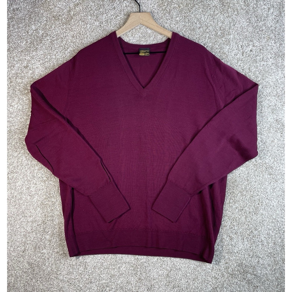 Vintage St Michael Botany Wool V Neck Jumper Sweater Preppy